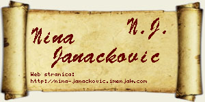 Nina Janaćković vizit kartica